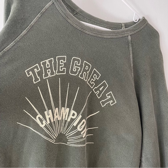 The Great Faded Green “Champion” Pullover Crew Neck Graphic Sweatshirt 2 Medium - Picture 3 of 6